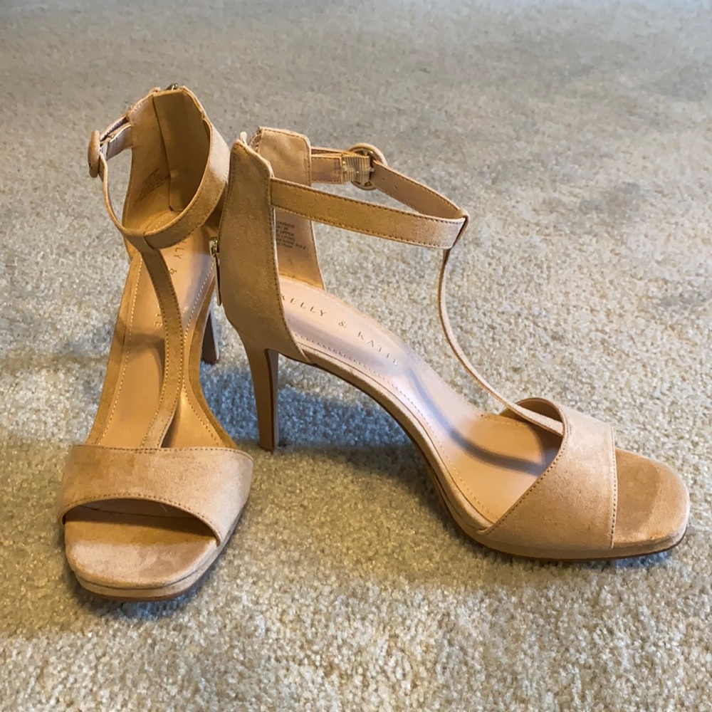 Nude, Suede heels…never worn